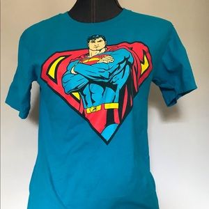Vintage Superman Blue T-shirt Size Small